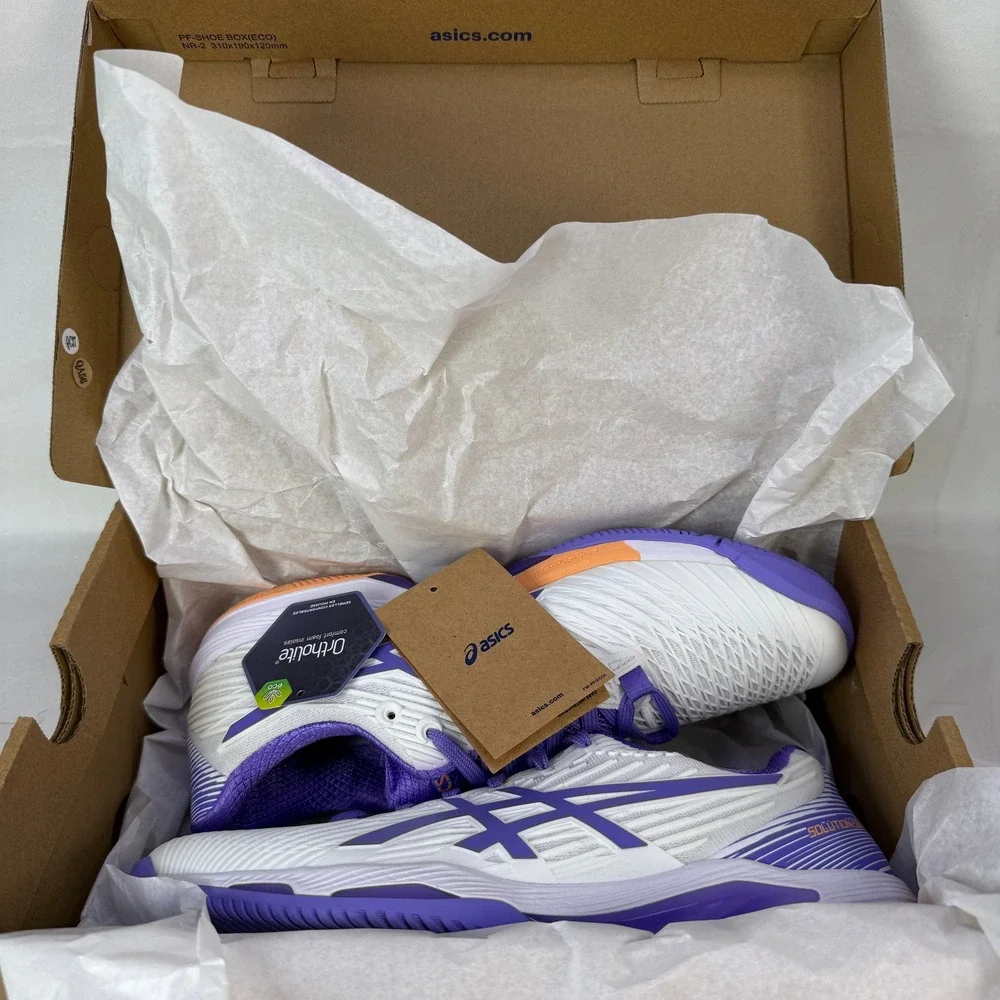 Asics Solution Speed FF 2 Tennis Shoes‎ Womens 9 White Amethyst 1042A136-104